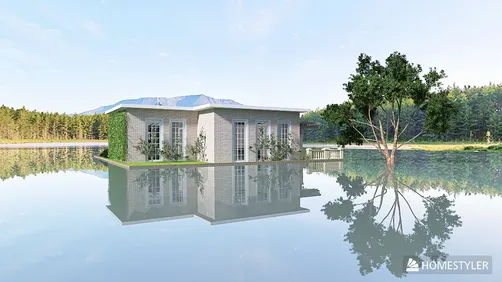 casa flutuante estilo Bahaus