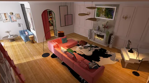 The Pianist's Pink Living Room