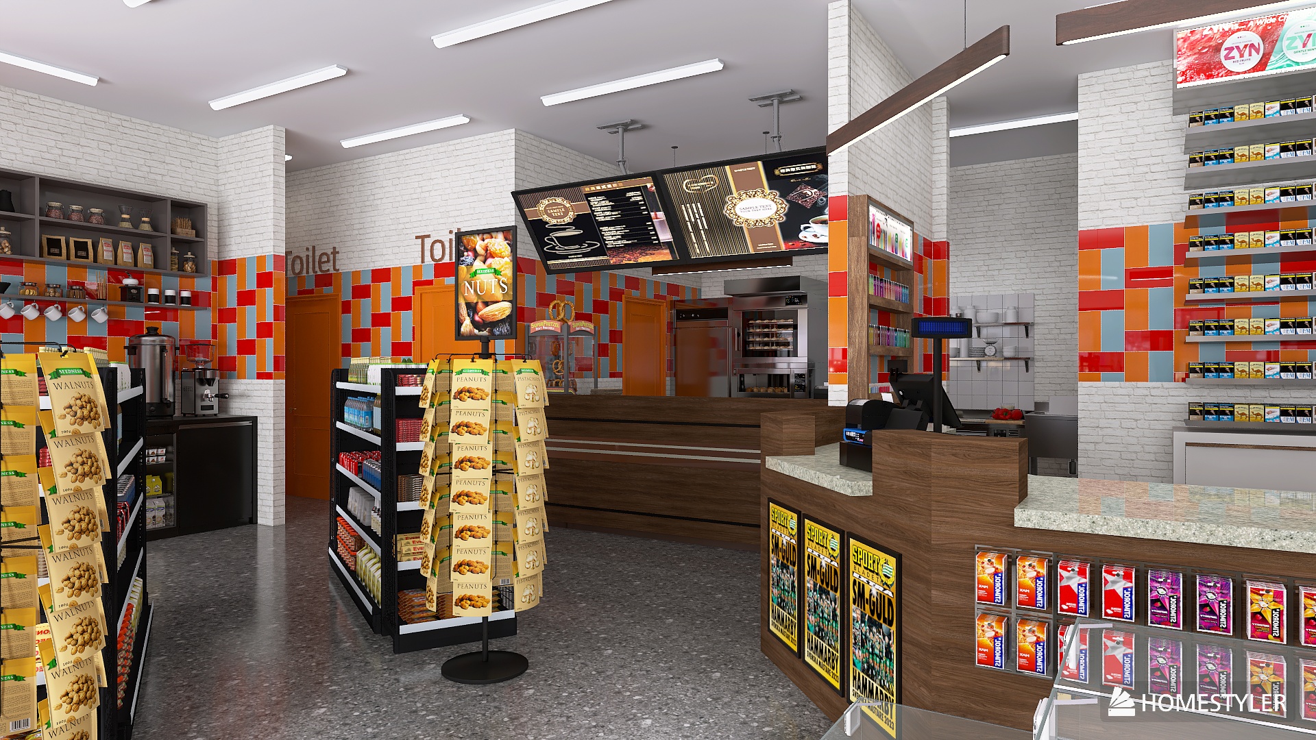 Swedish convenience store = Gas station