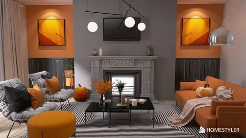 Autumn Orange Living Room