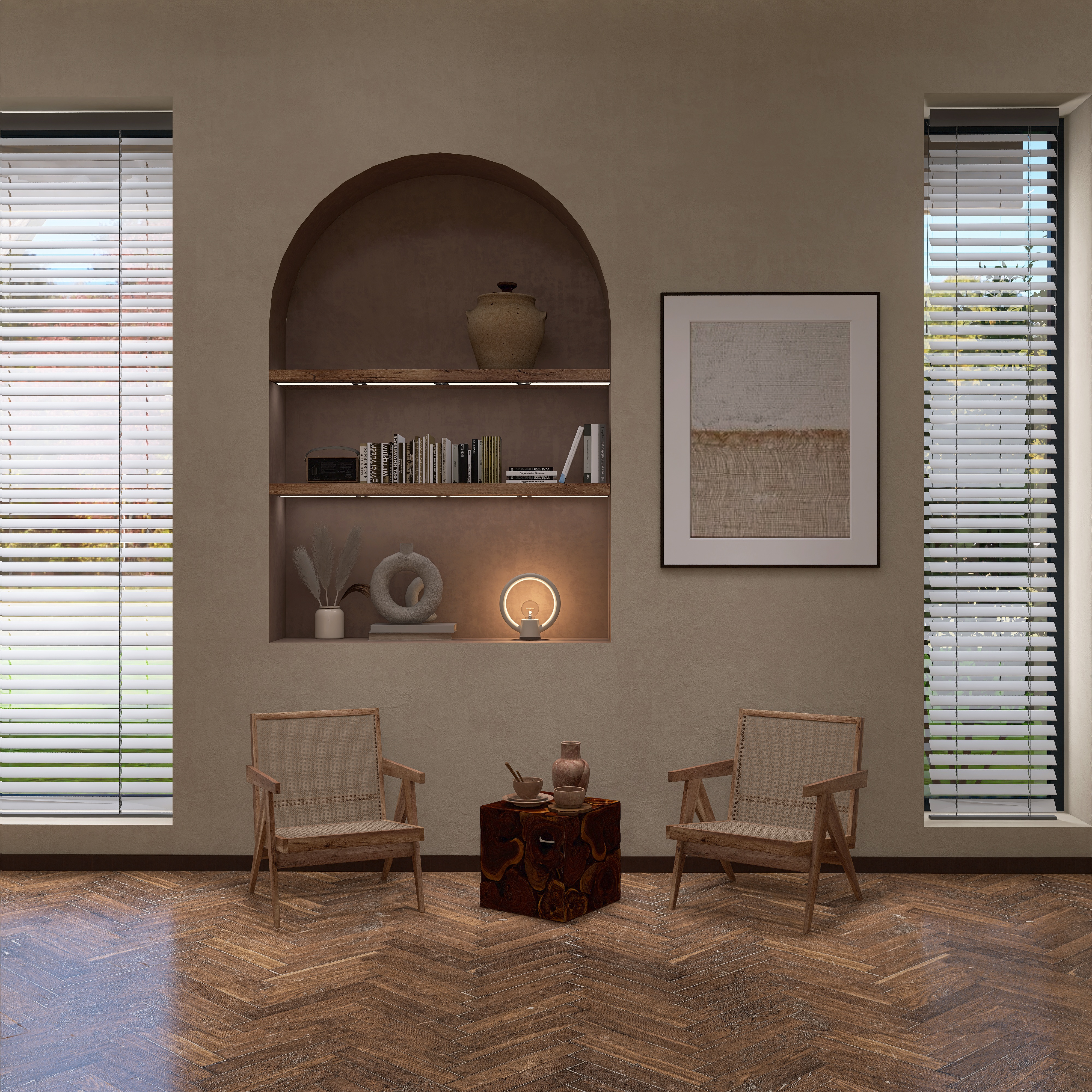 Wabi Sabi reading corner 1:1 render