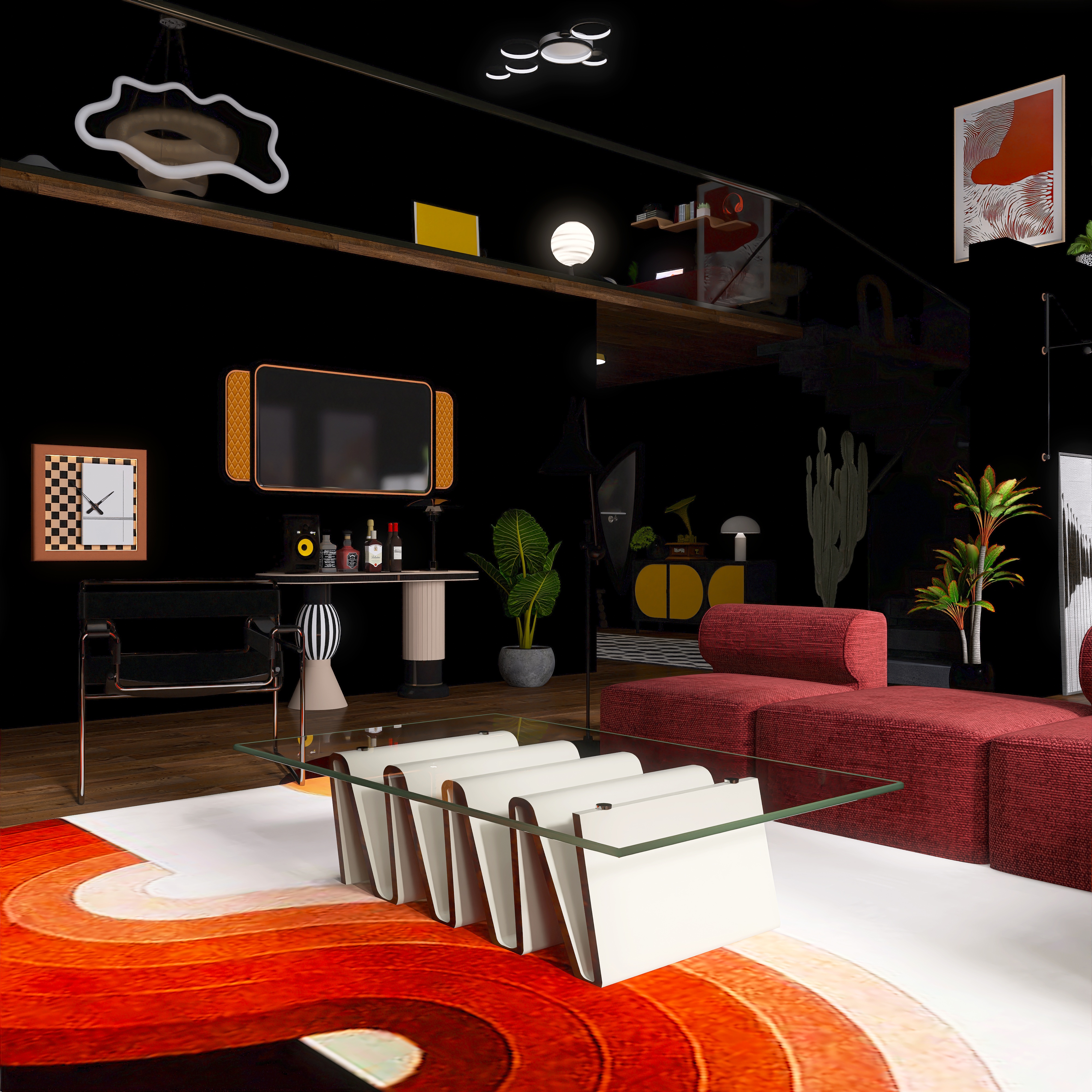 Funky Black Apartment