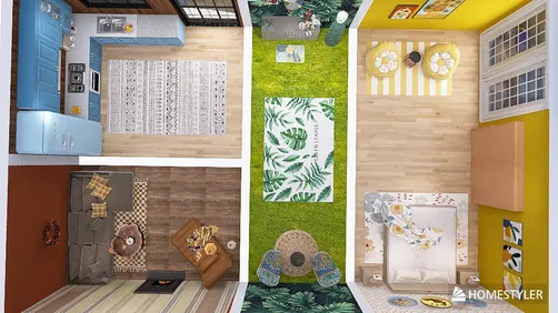 Colorful Summer, Spring, Autumn, and Winter House