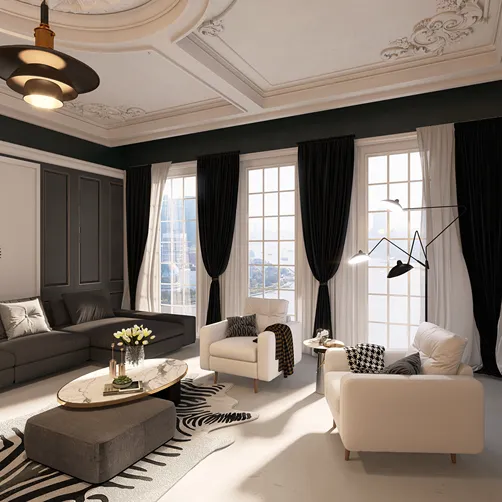 Room 1- Classic Black and White