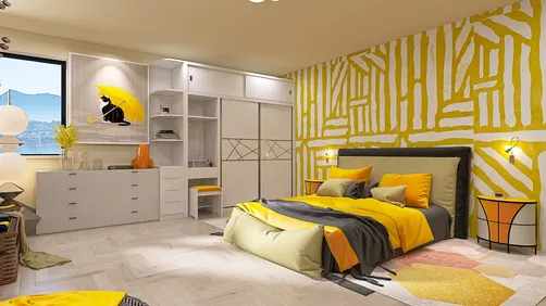 Yellow bedroom