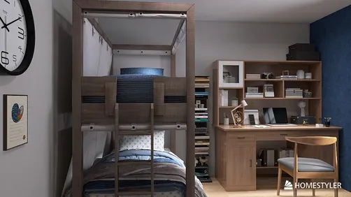 Blue and Black Kids' Bedroom