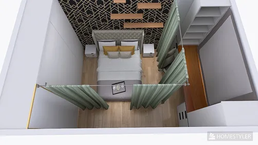 Спальня с рабочей зоной у окна