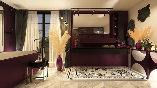 luxurious and dramatic bathroom