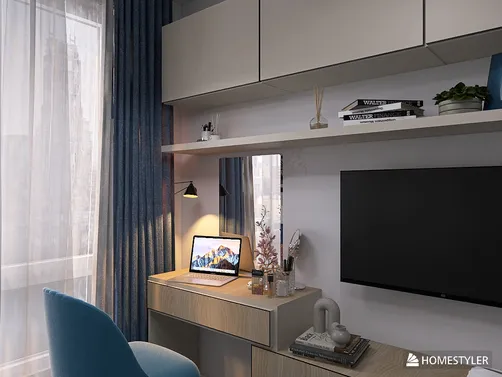     Гостиная в оттенках синего