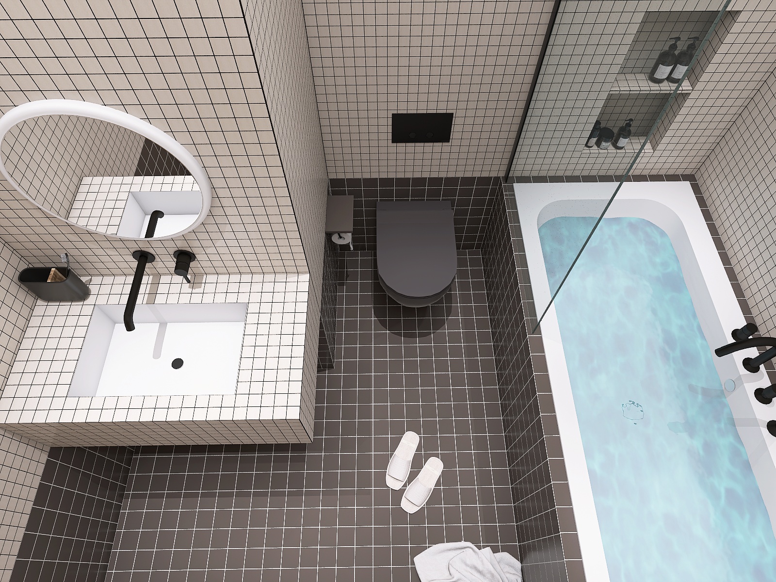 Bathroom black/white