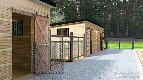 Separated Row Style Horse Stables