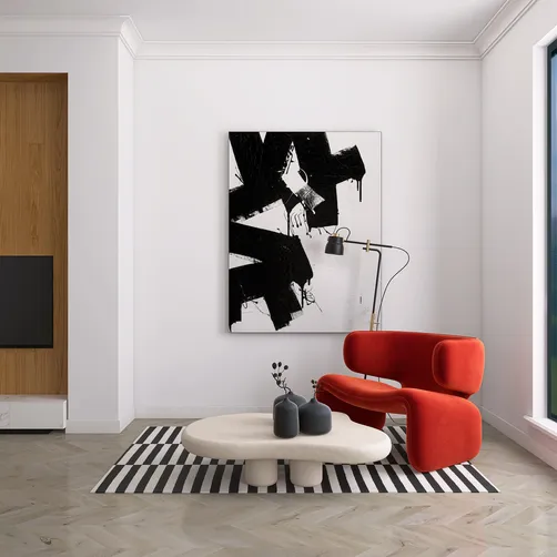 White artistic living room