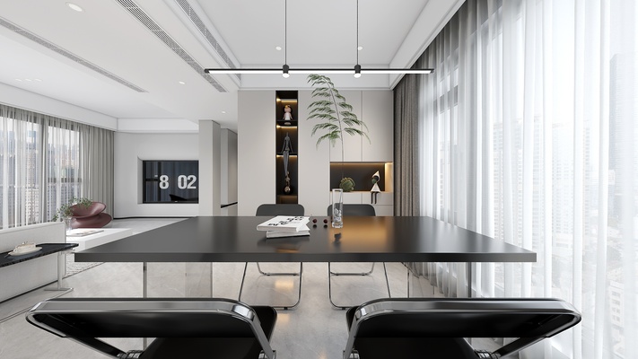 White Minimalist Style - Dining Room