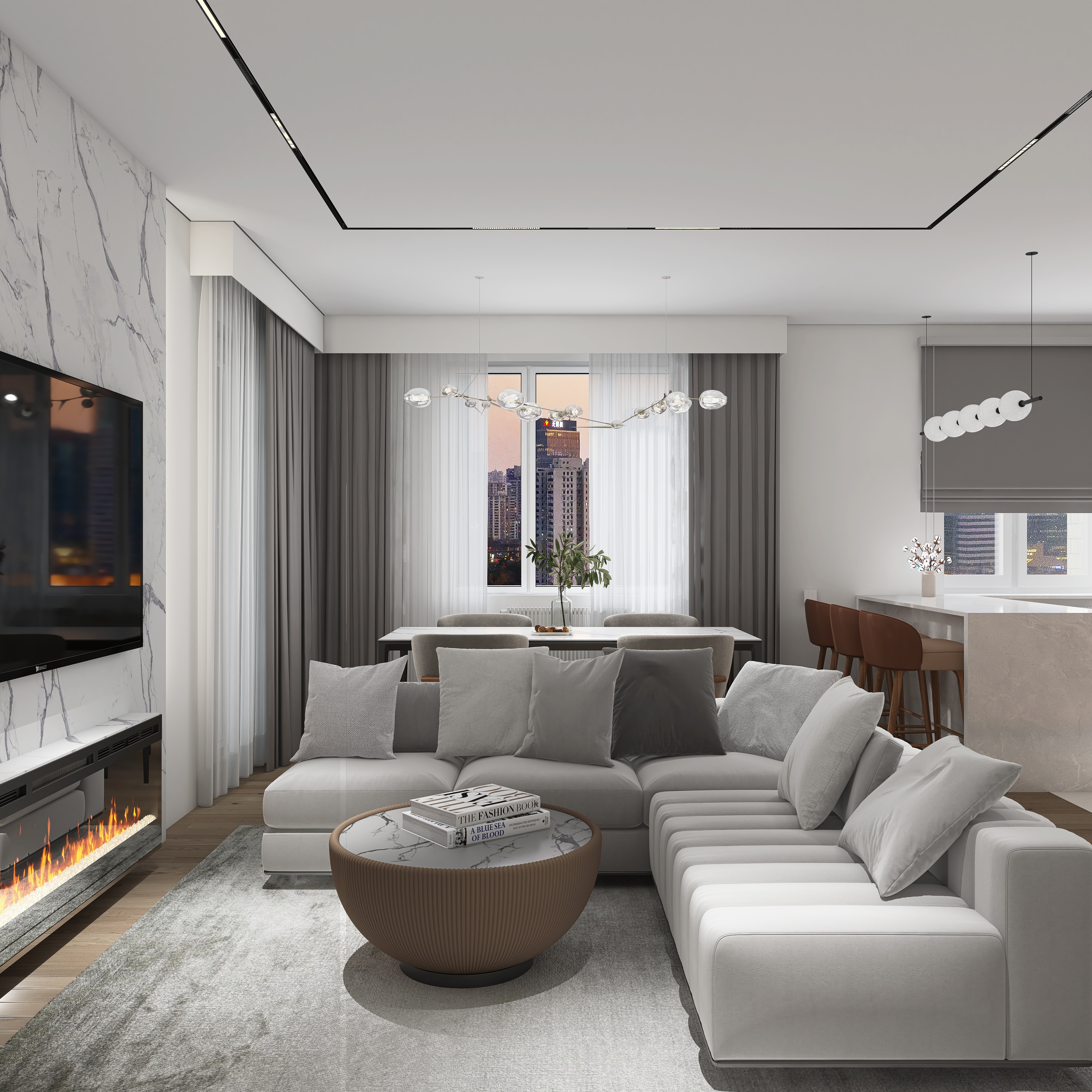 White Two-Level Apartment (Duplex), Saratov,Russia