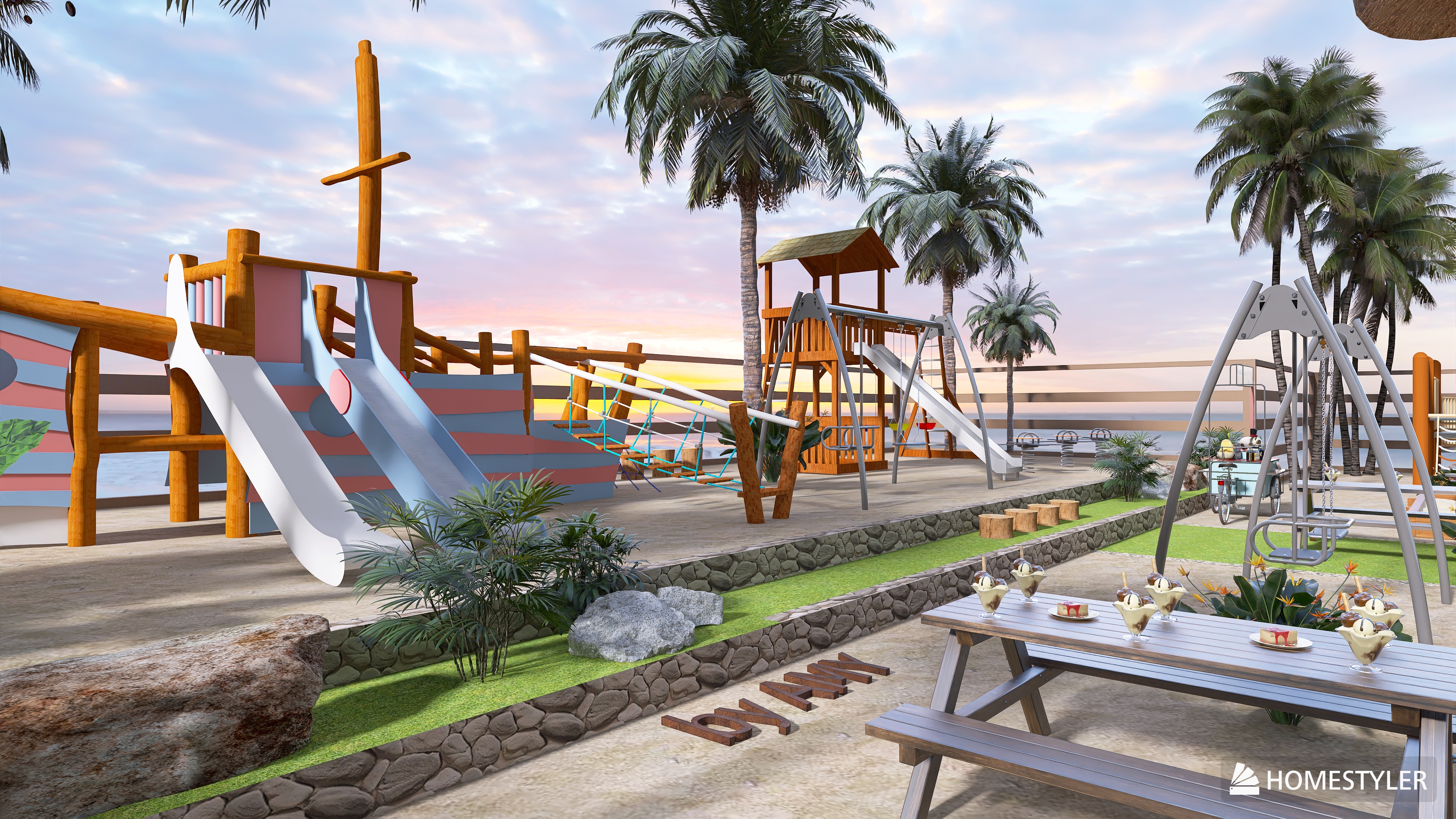 Children&#39;s Day at the Beach Playground