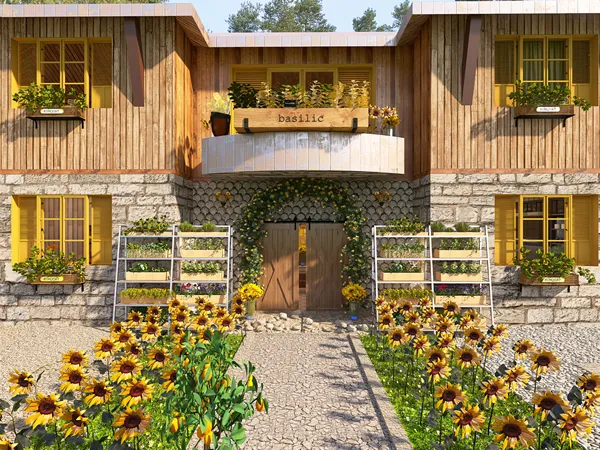 Walser style with sunflower