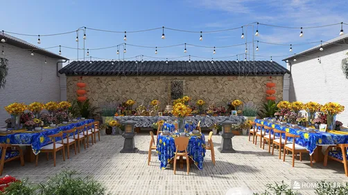 a brunch in the Chinese garden - Van Gogh