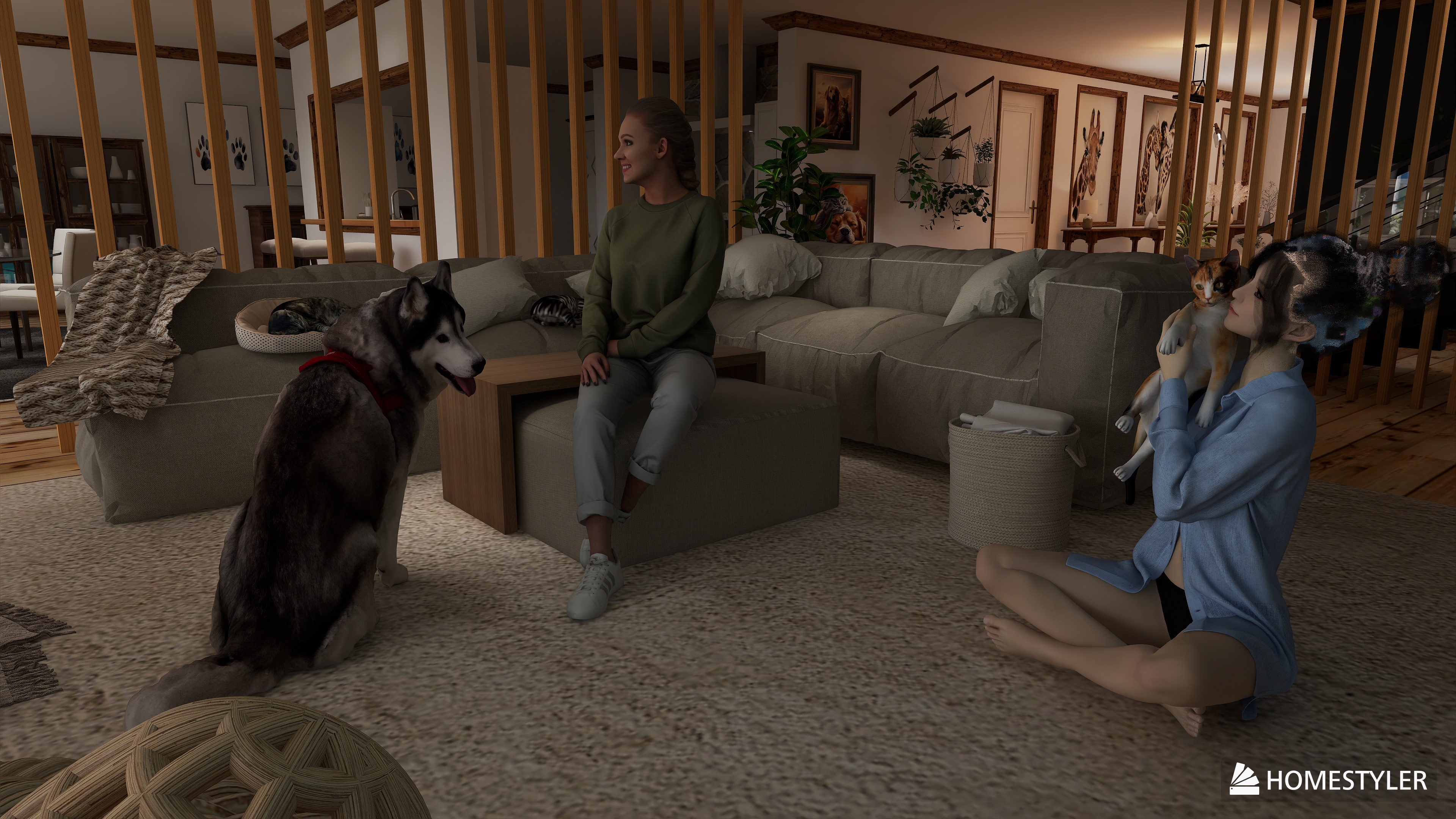 Human and pet home for web