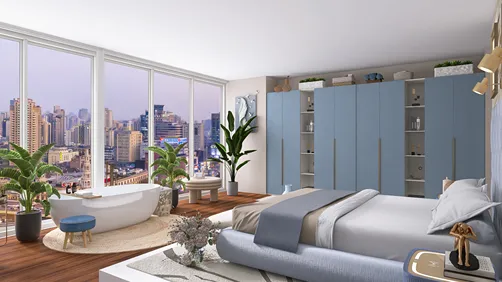 Private, not so private bed and bath combo