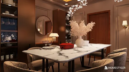 cozy color drenched dining room