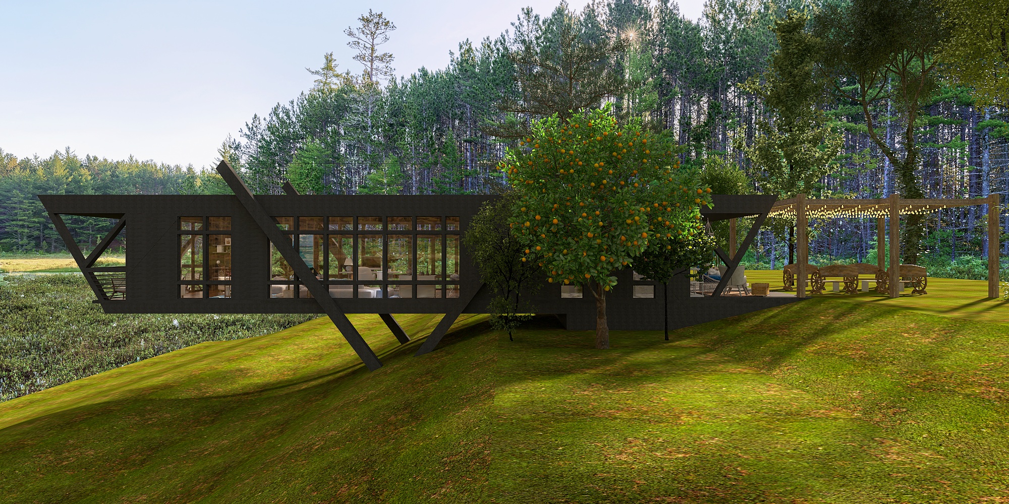 Suspended Over Stillness: Lake House