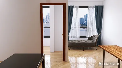 Uma vista do exterior para o interior do meu estúdio