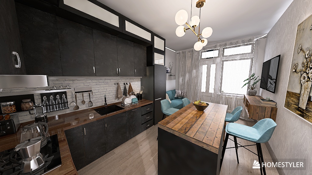 I dark + half-length kitchen variant