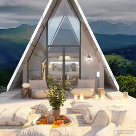 modern outdoor lounge area featuring cozy seating with cushions and decorative elements, designed to enhance relaxation and social gatherings, showcasing Homestyler's real-time 3D rendering capability.