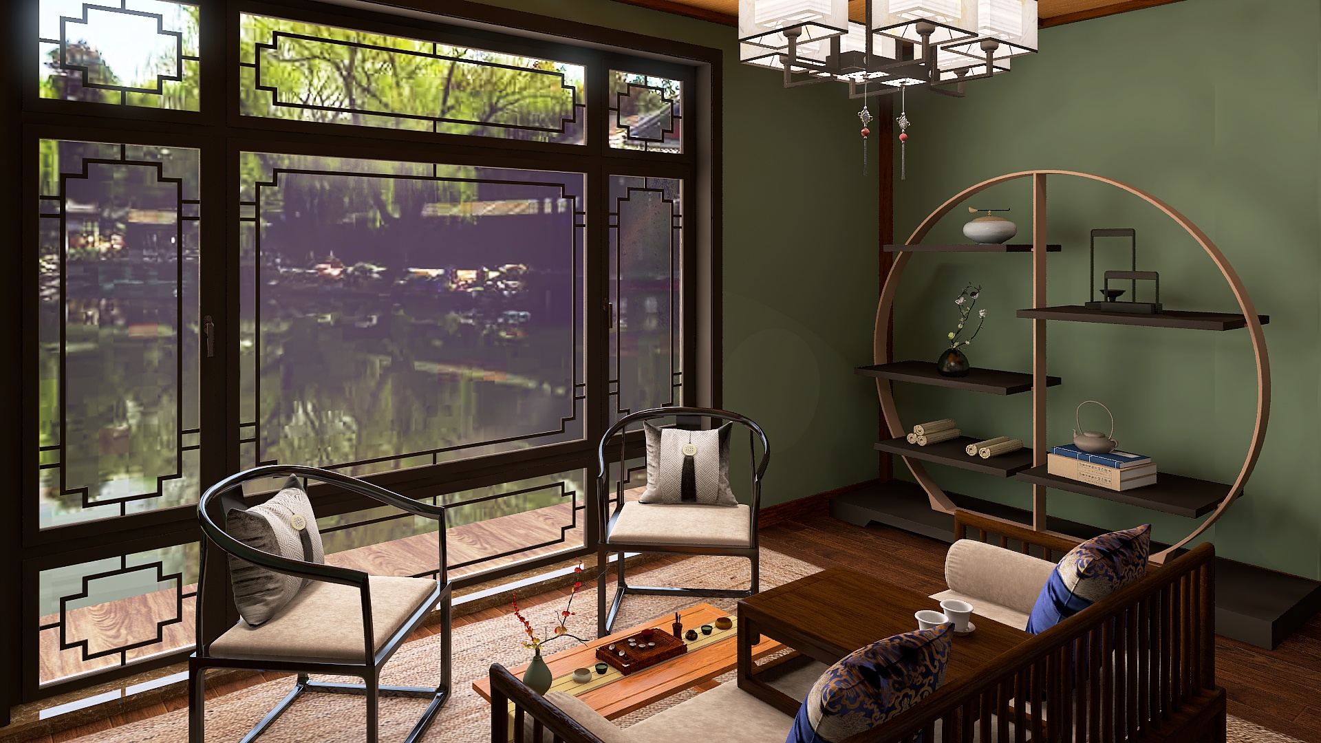 中国風リビングルーム