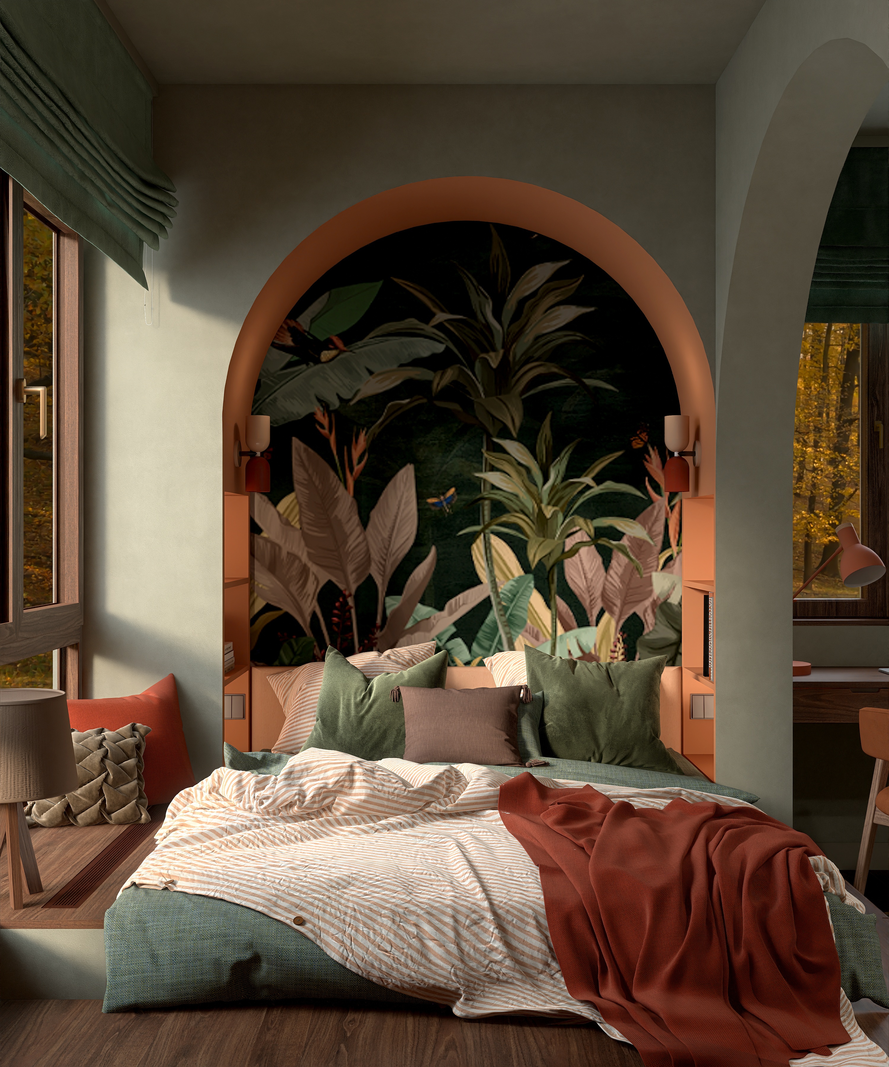 Dream Bedroom In Orange Tones