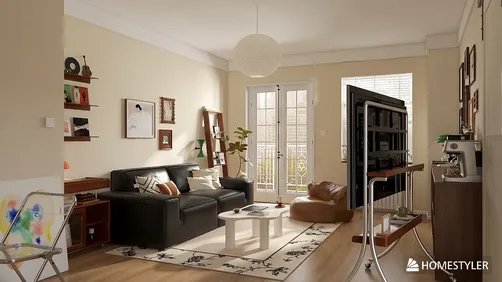 modern living room with stylish furniture arranging and cozy ambiance, featuring interior design elements, utilizing Homestyler's real-time 3D rendering for quick visualization