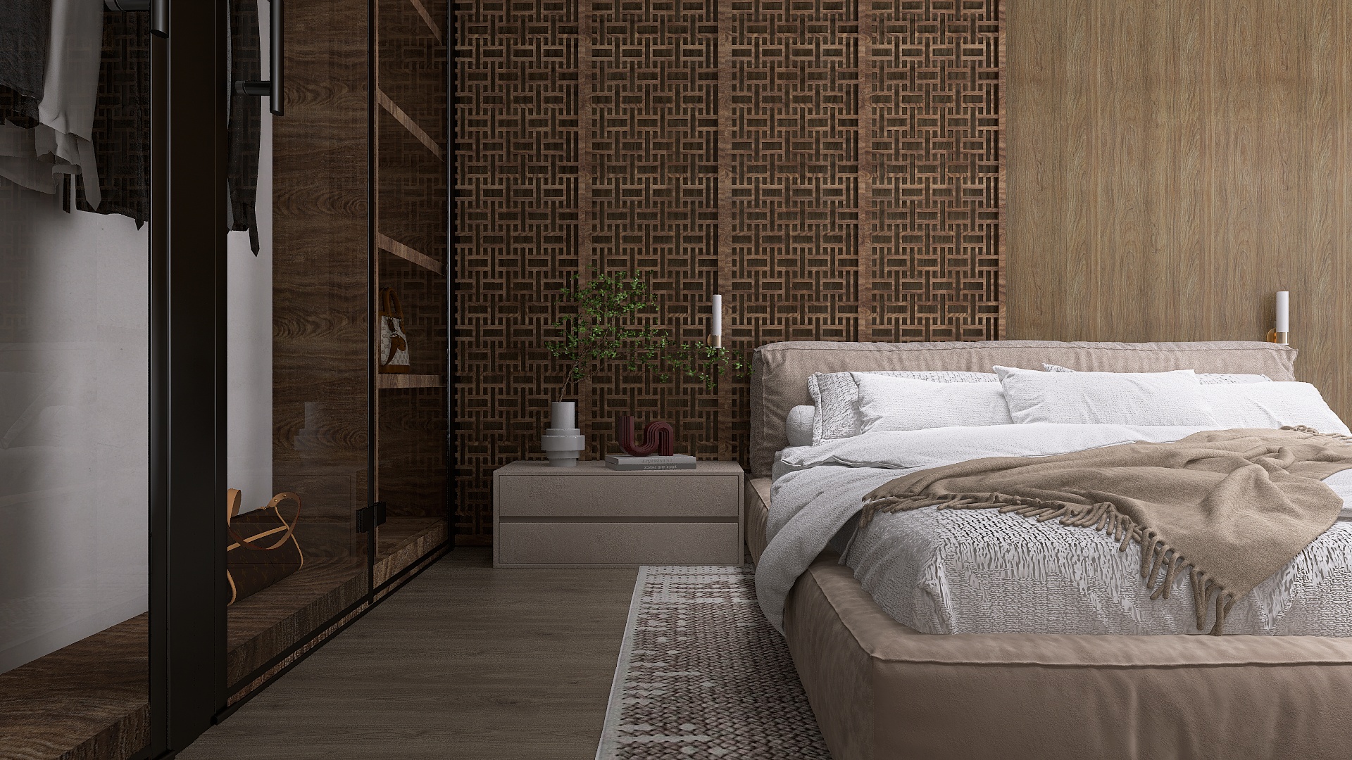 minimalist apartment in beige tones