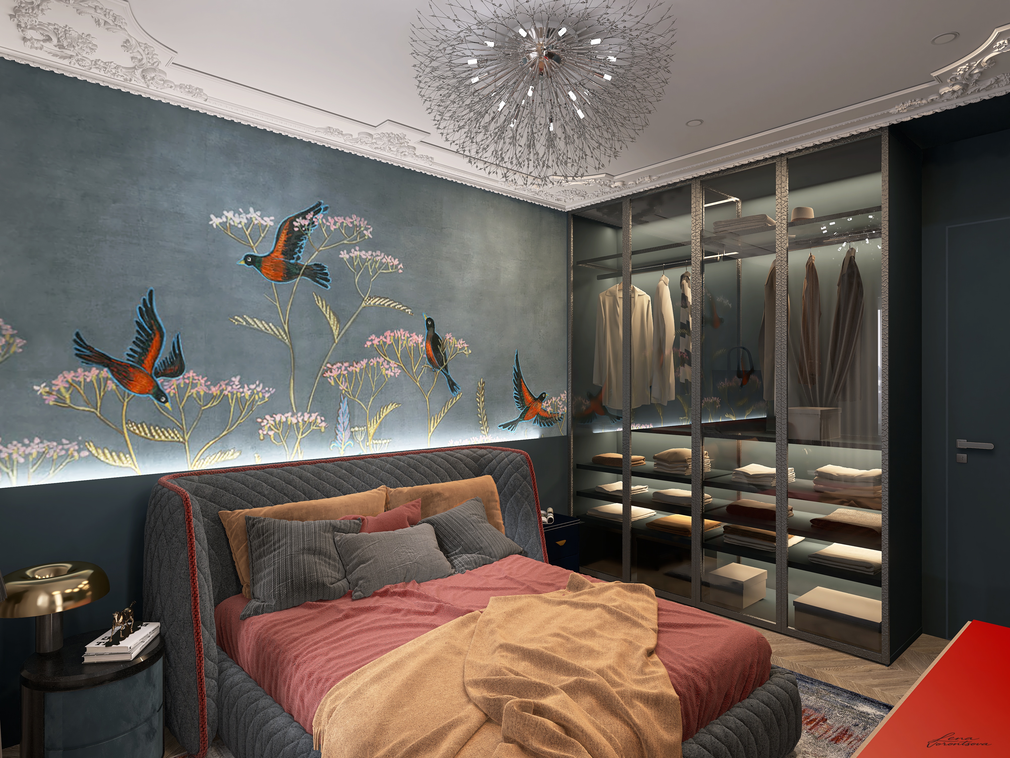 Modern one-room apartment for a young girl. Moscow Mosfilm