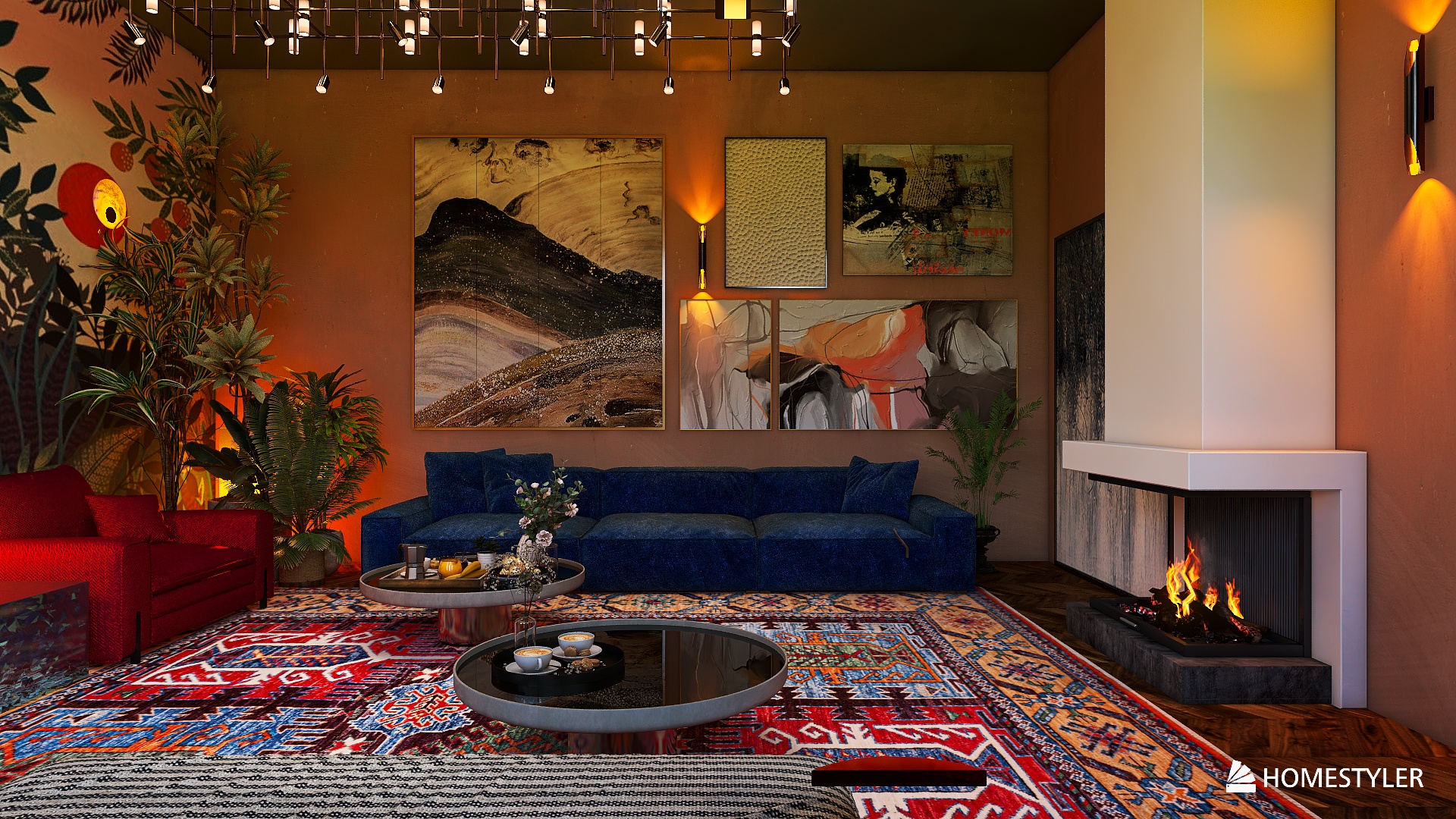 Maximalist living room.