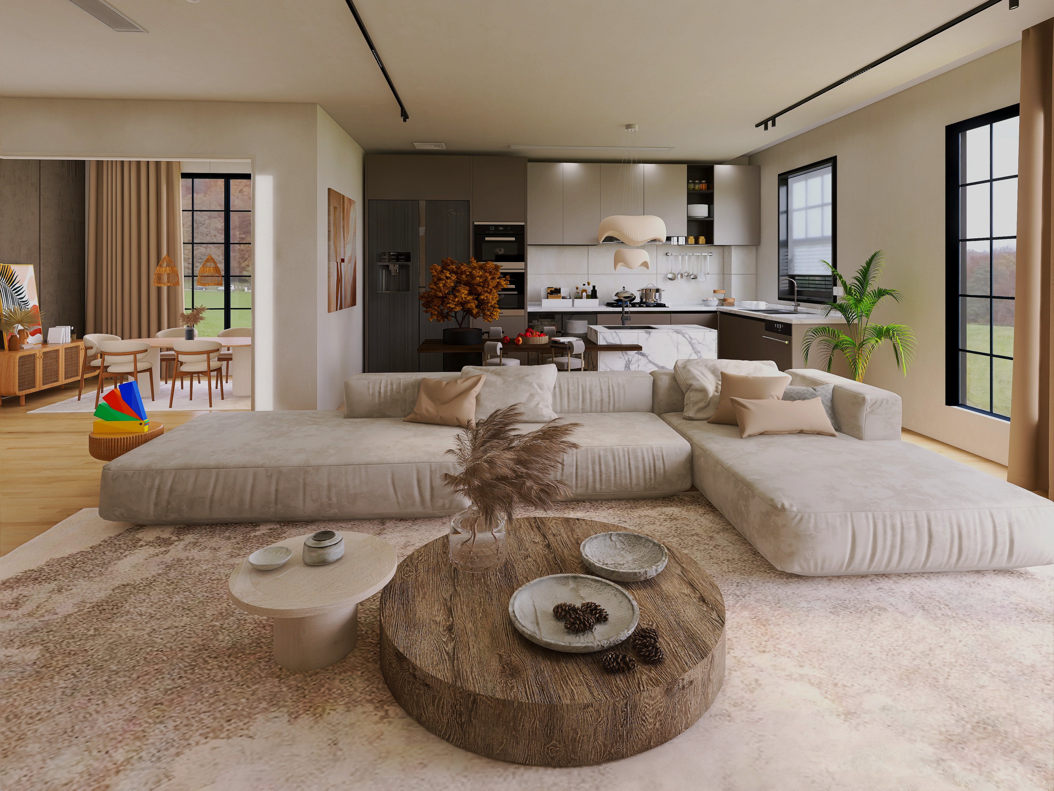 Calm Habitat — Modern Living Space with Japandi Warmth