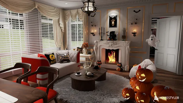 Sala de Estar Elegante e Assustadora