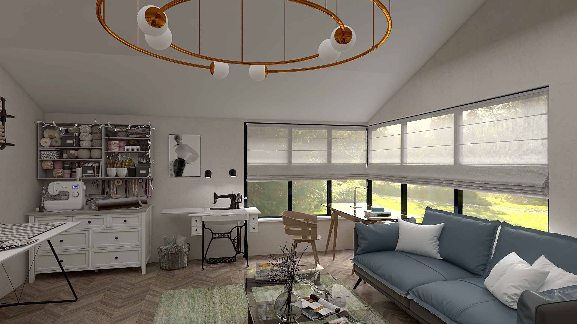 Working corner under the roof