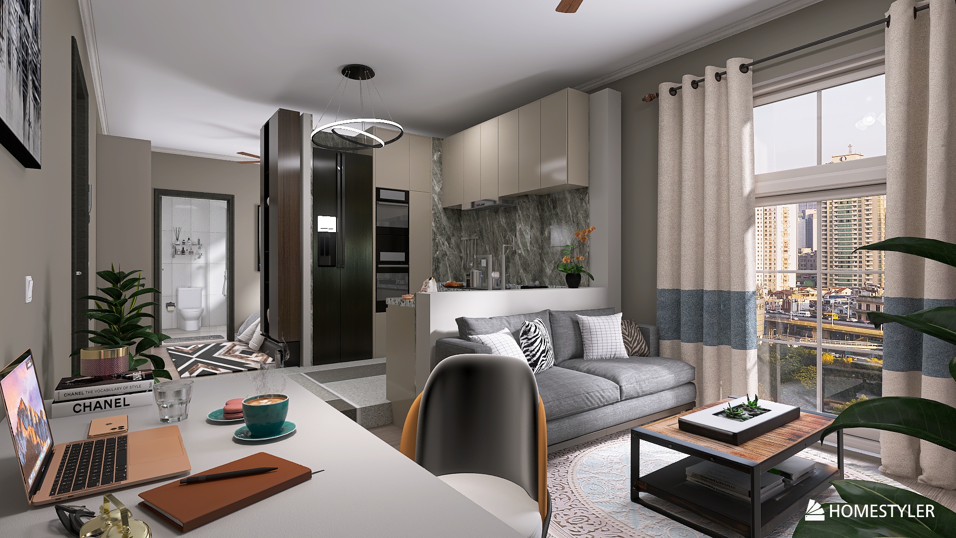 Apartamento Funcional com Vista Urbana