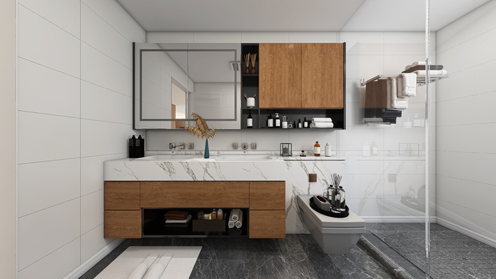 White and Brown Minimalist - Bathroom