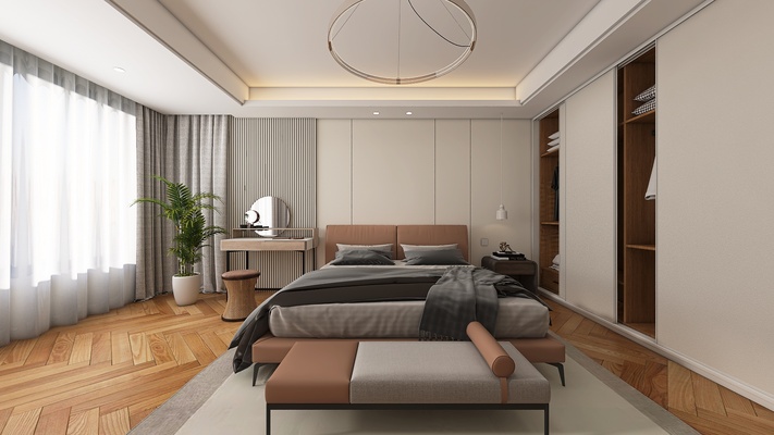 White and Brown Minimalist - Bedroom