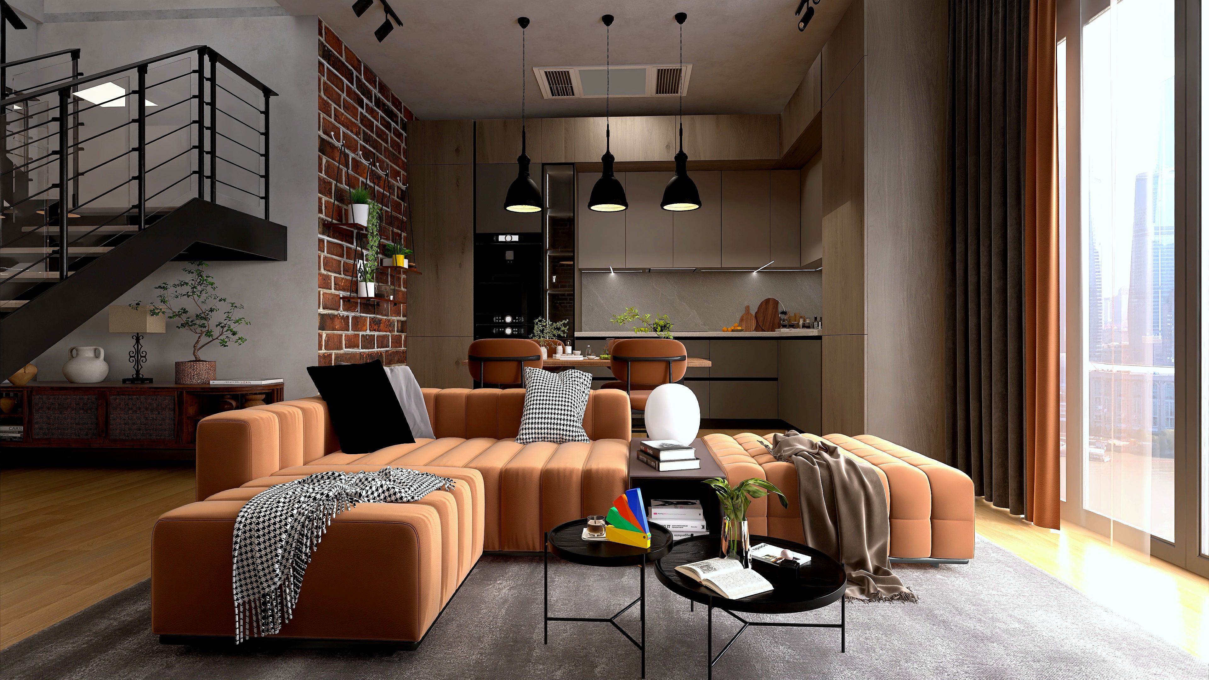 Urban Industrial Loft – Modern Warmth Meets City Edge