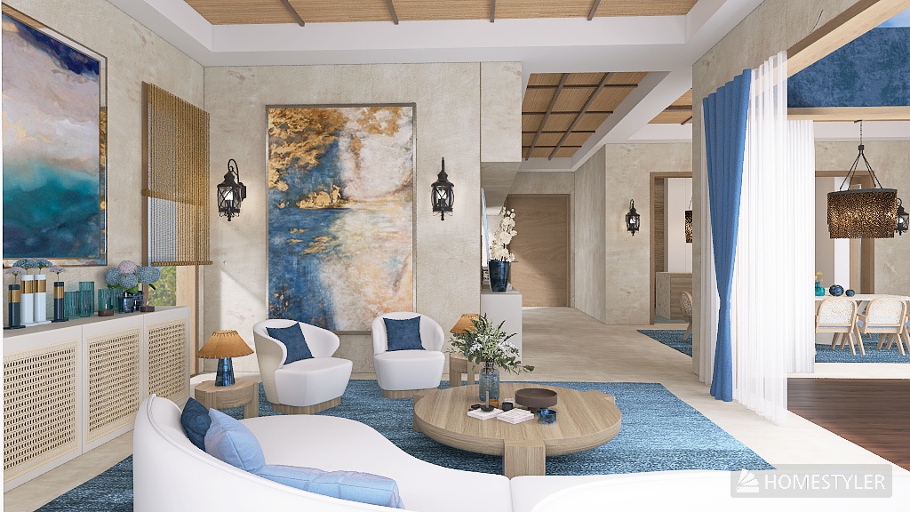 Casa azul mediterranea