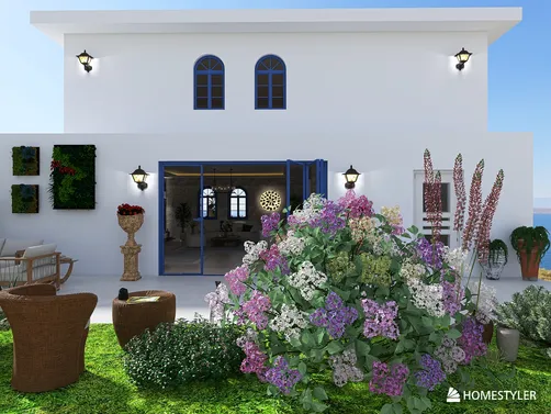 Blue ad white villa, somewhere in The Mediteranean