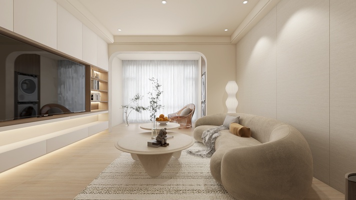 Cream-toned Modern Style House