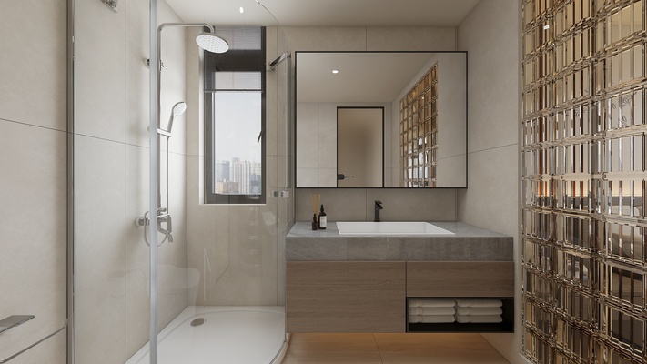 Cream-toned Modern Style - Bathroom