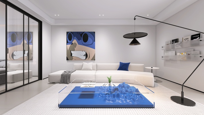 Upscale Minimalist - Living Room