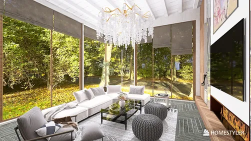 AIDA - AIPainter -  Modern living room with panoramic windows