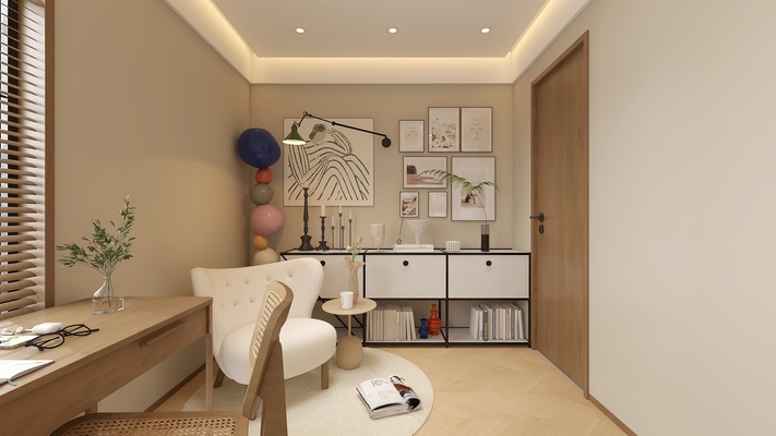 Scandinavian Natural Wood Style - Library