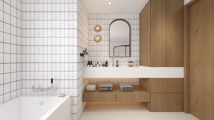 Scandinavian Natural Wood Style House - Bathroom