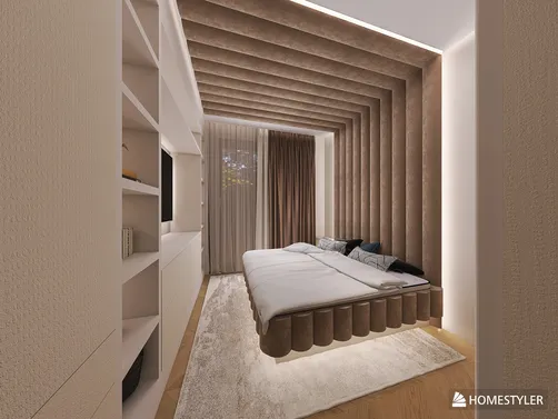 Przytulna sypialnia z garderobą